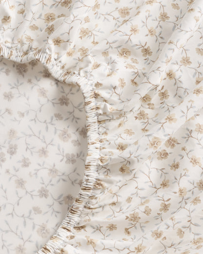 Organic Crisp Percale Floral Sheet Set - Twin / Blue Florette