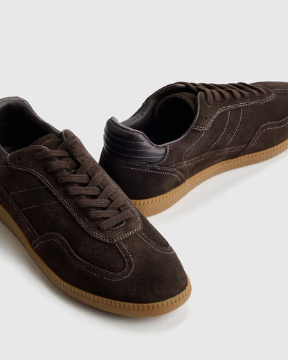 Italian Suede Gum Sole Sneaker - 5 / Birch
