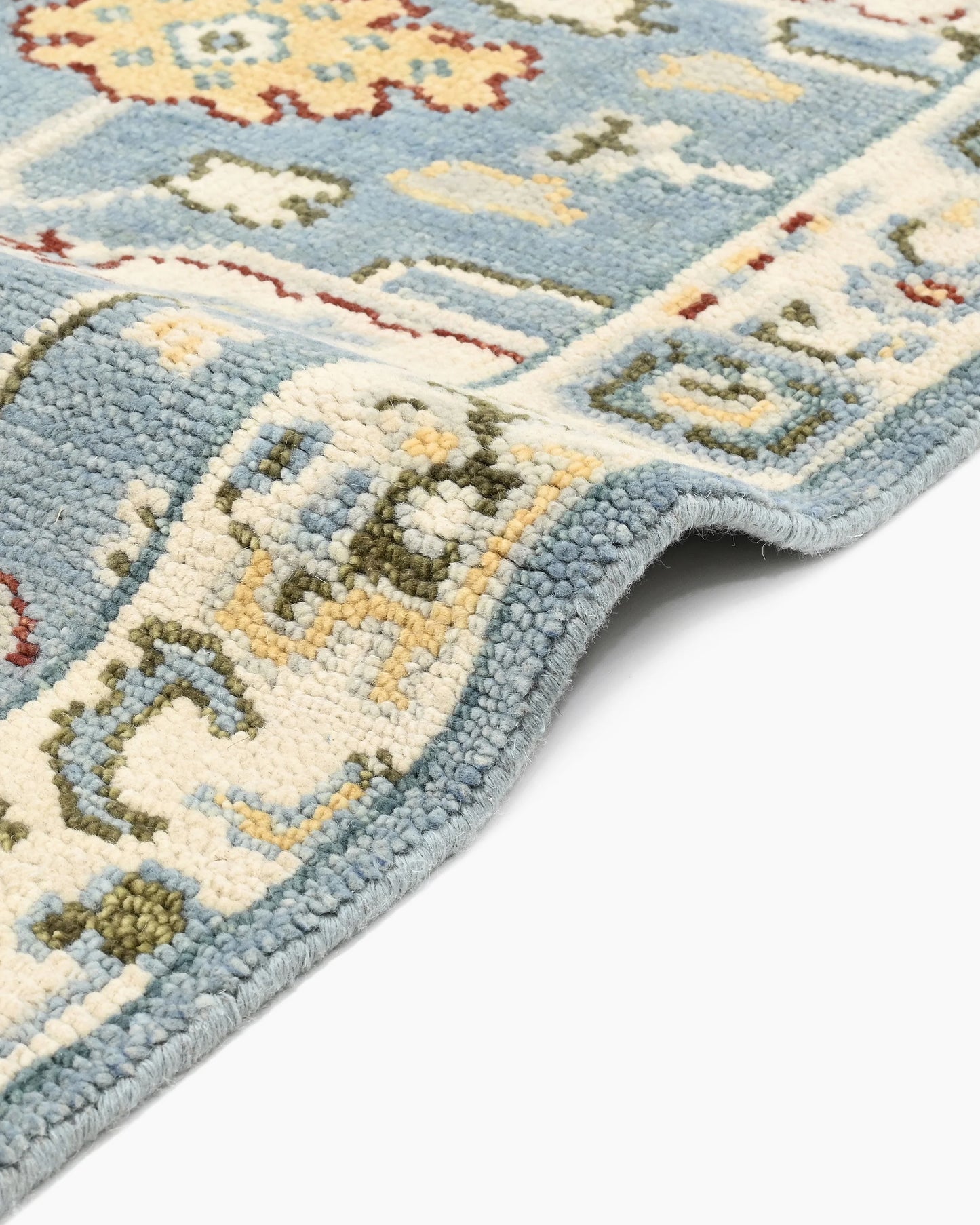 Artemis Hand-Knotted Wool Rug - 3' x 5' / Light Blue