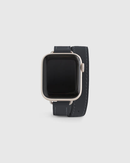 Leather Double Wrap Smartwatch Band - 38mm - 42mm / Dark Green