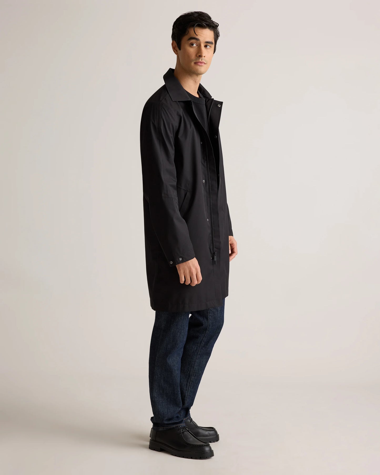 Weather Proof Long Rain Jacket - S / Storm Blue