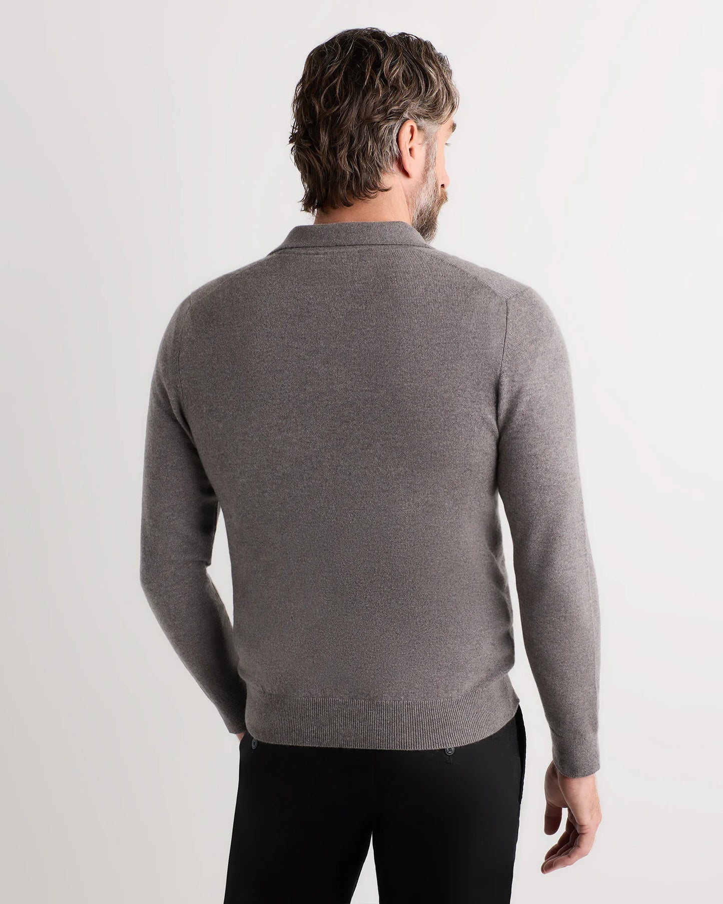 Mongolian Cashmere Polo Sweater - S / True Navy