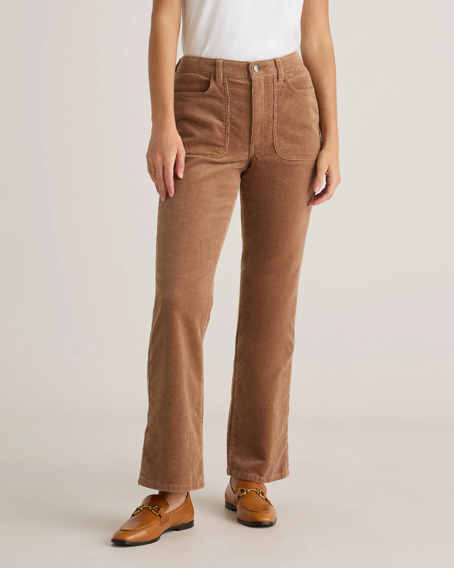 Organic Stretch Corduroy Flare Pants - 0 / Black