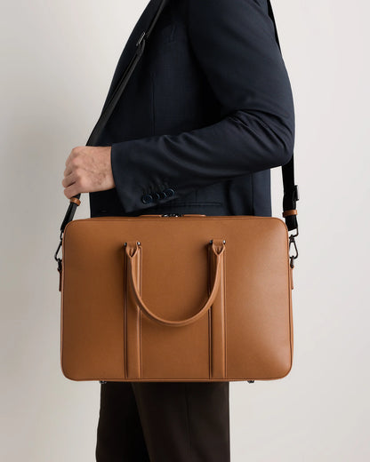 Italian Saffiano Briefcase - One Size / Hickory