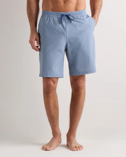 Italian Swim Trunks - 9" - S / Navy Palms