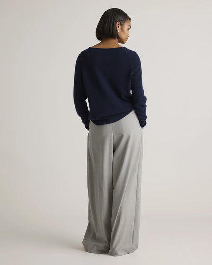 Mongolian Cashmere Boatneck Sweater - XS / Black