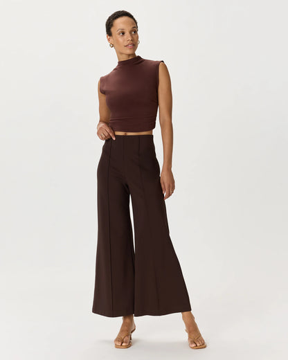 Ultra-Stretch Ponte Super Wide Leg Ankle Pants - XS / Olive