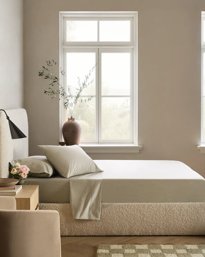 Organic Crisp Percale Pillowcase Set - Standard / White