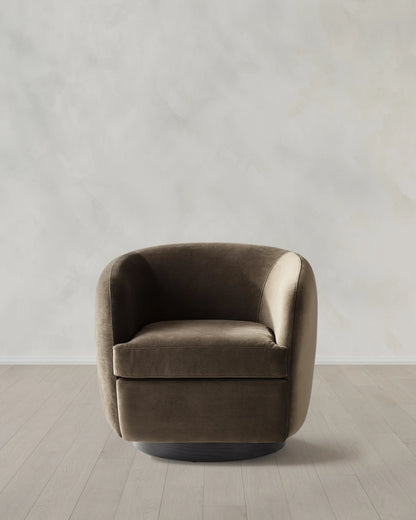 Performance Velvet Swivel Chair - One Size / Performance Velvet Taupe