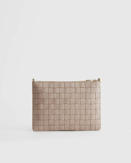 Italian Leather Handwoven Convertible Crossbody - One Size / Cognac