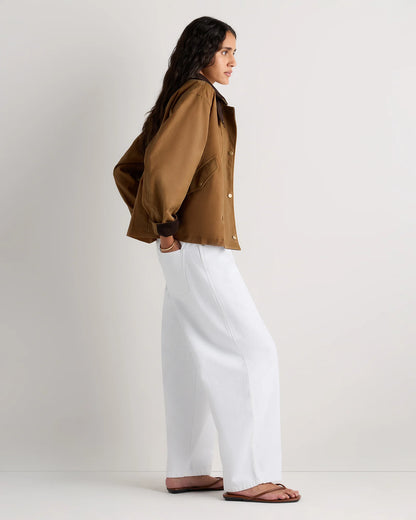 Organic Waxed Cotton Cropped Barn Jacket - XS / Vintage Black