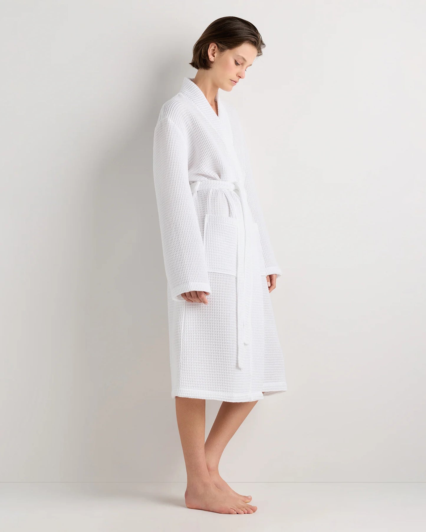 Organic Turkish Waffle Robe - XS / White