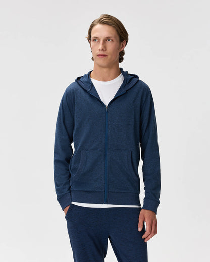 Flowknit Performance Full-Zip Chest Pocket Hoodie - XS / Heather Deep Navy