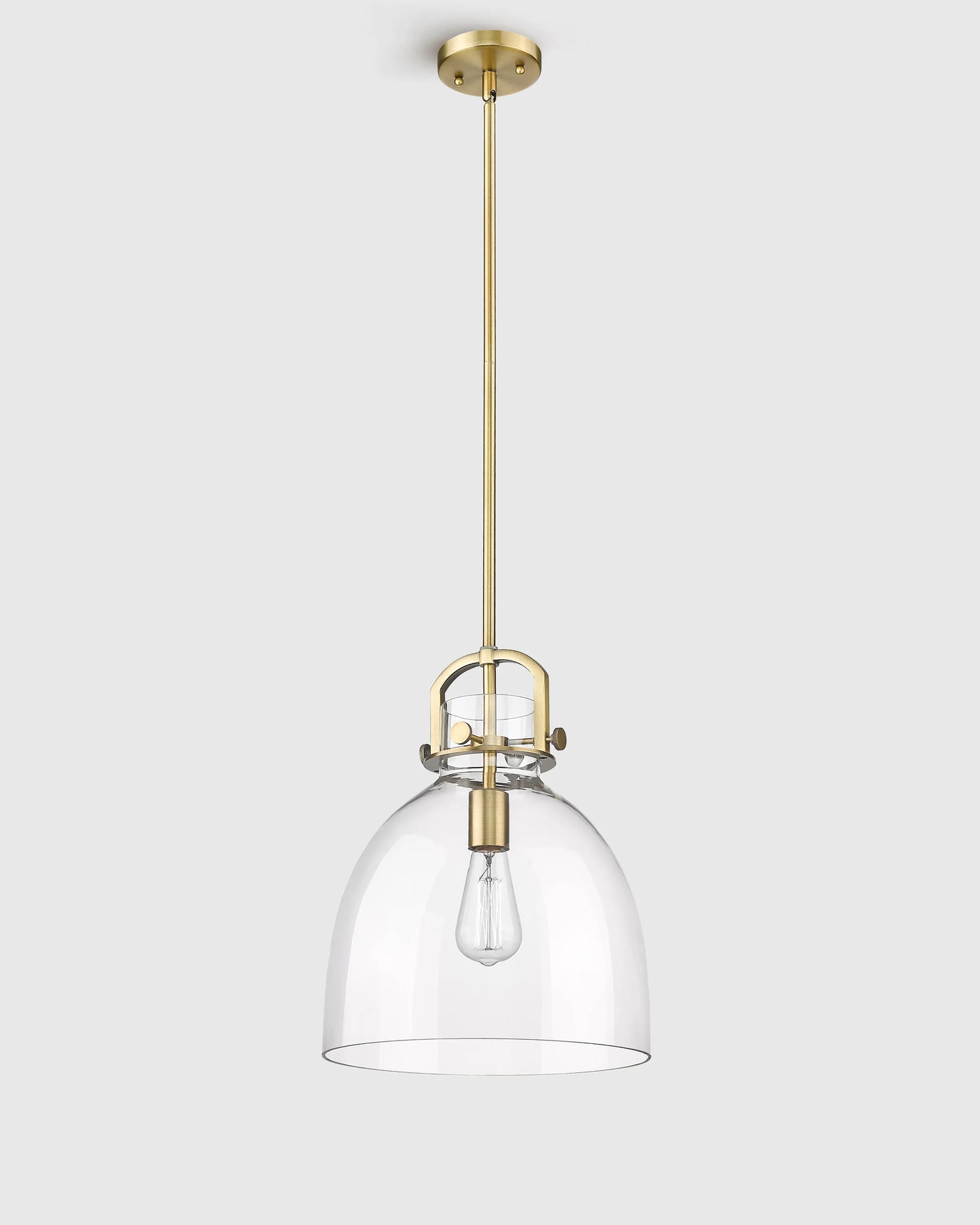 Minimalist Glass Bell Pendant Light - One Size / Brass