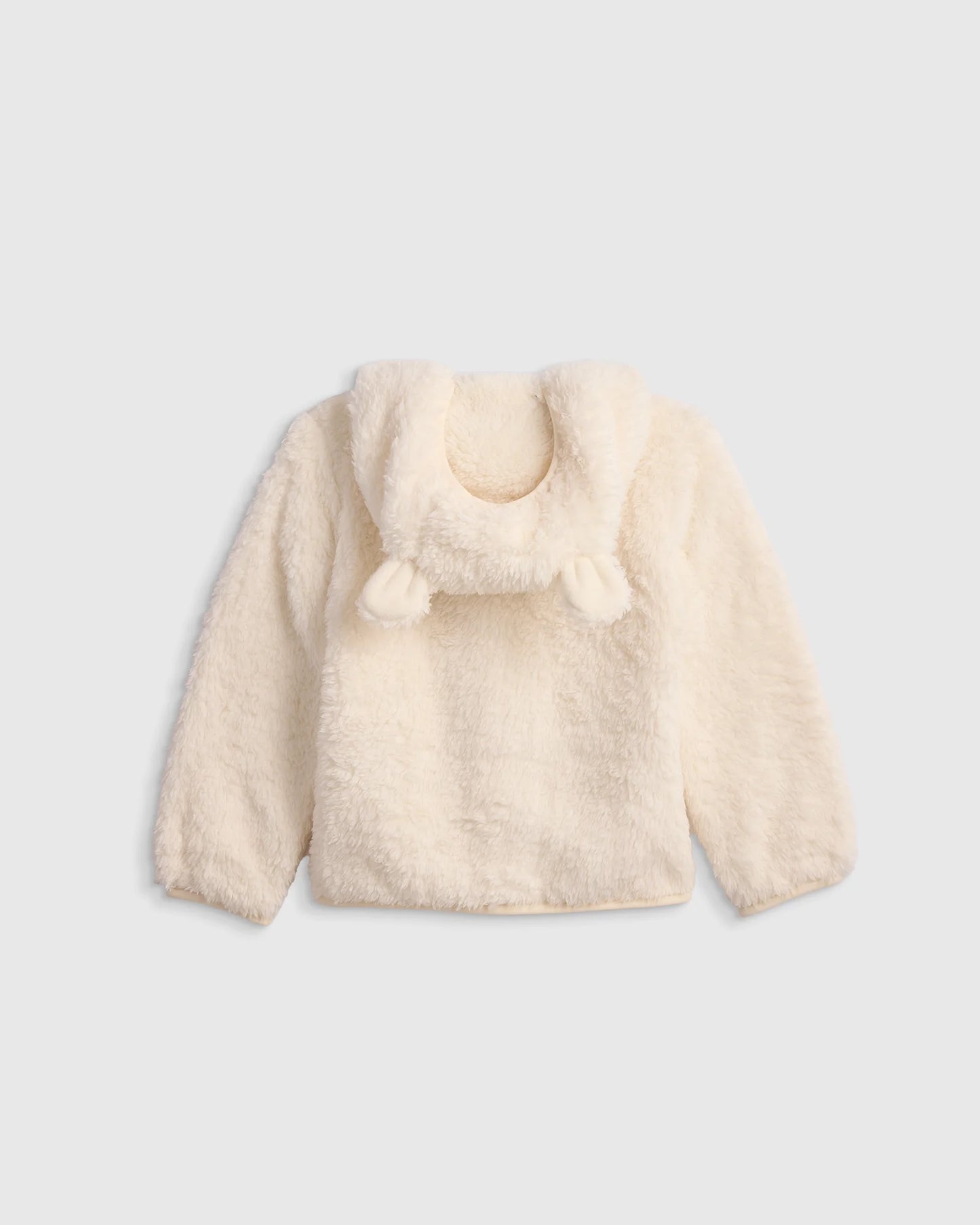 Recycled Sherpa Fleece Bear Hood Jacket - 2T / Ivory