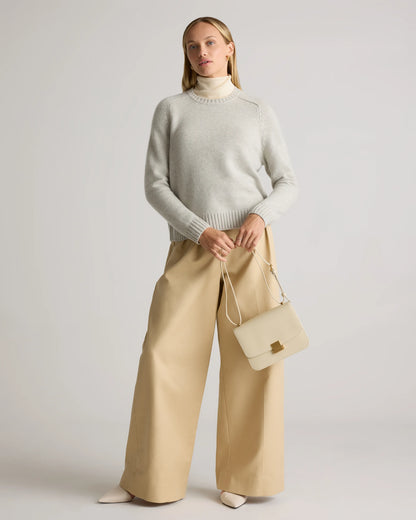 Luxe Baby Cashmere Crewneck Sweater - XS / Creamy Cortado