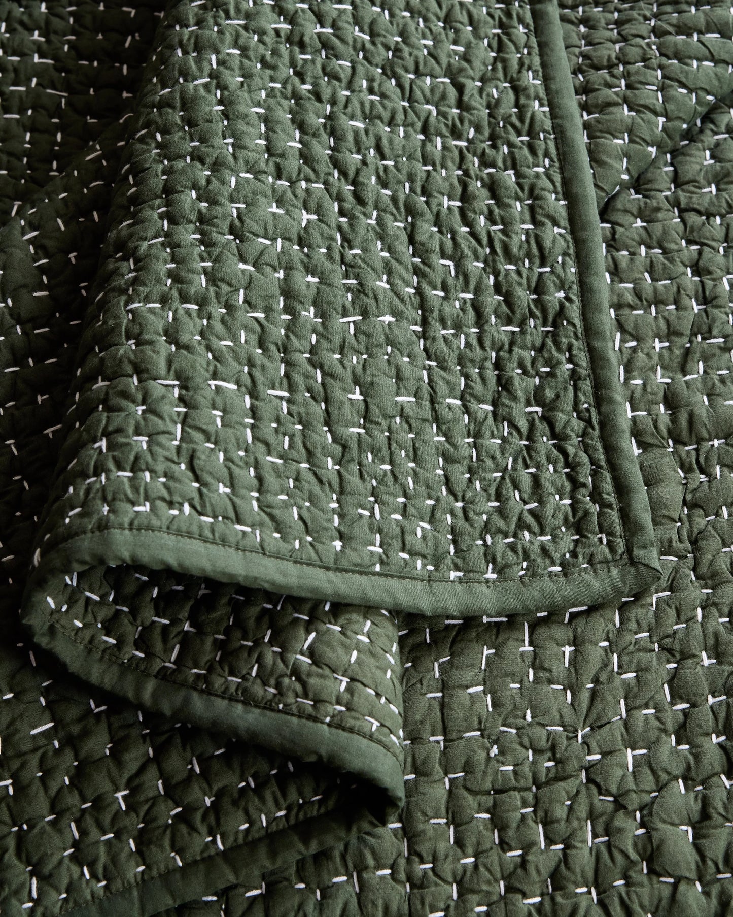 Organic Cotton Hand Stitched Quilt - Twin / Stone