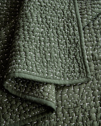 Organic Cotton Hand Stitched Quilt - Twin / Stone