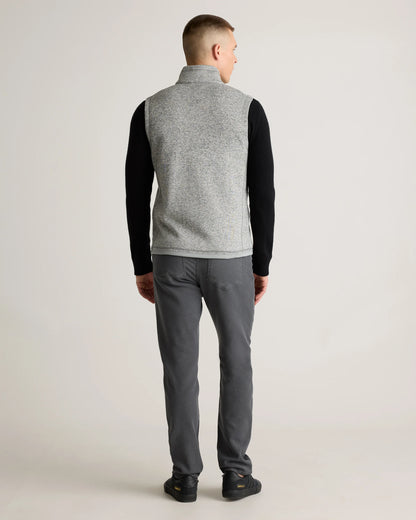 Sweater-Knit Fleece Full-Zip Vest - S / Heather Mineral Green