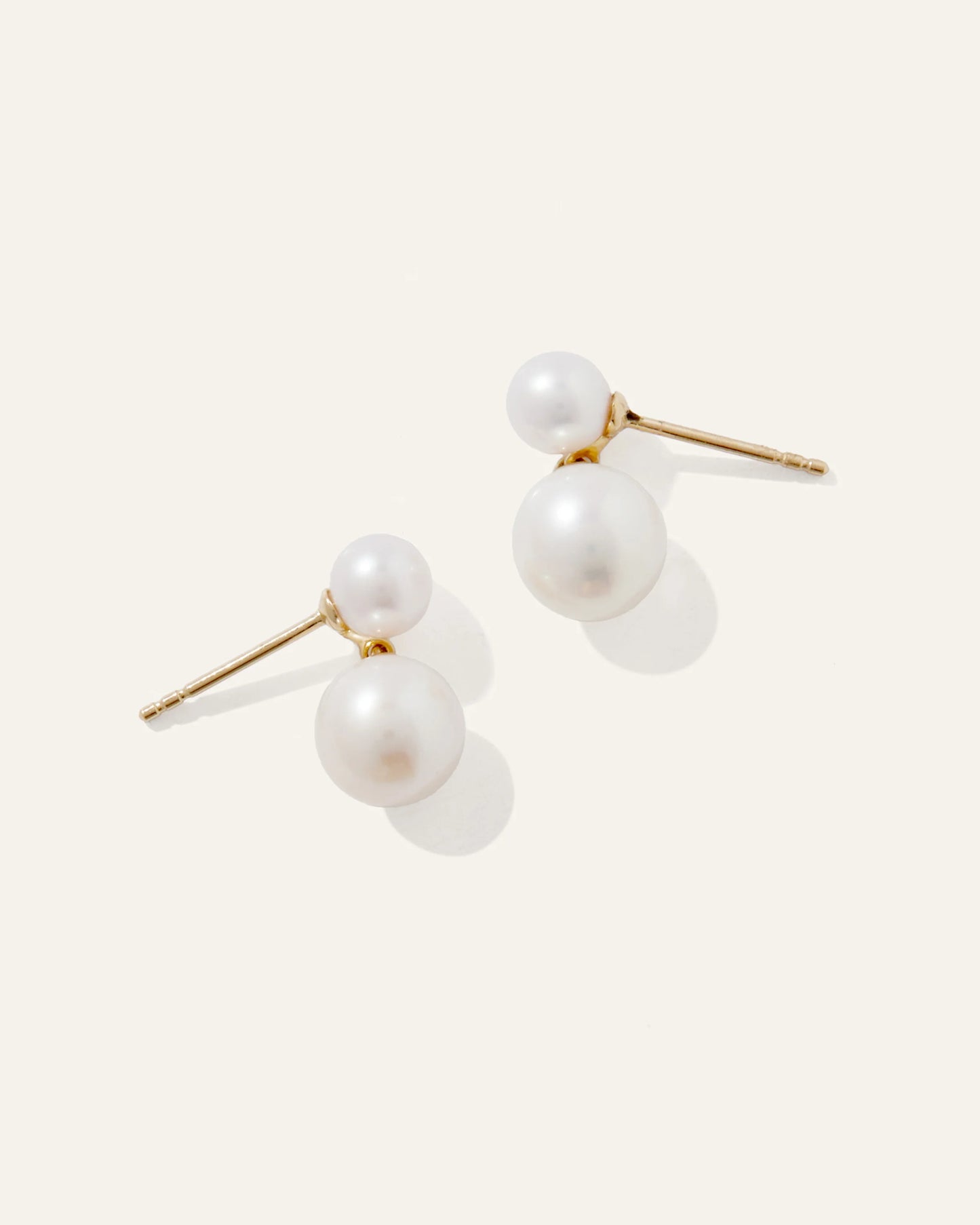 14K Gold Pearl Drop Earrings - One Size / Yellow Gold