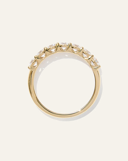 Lab Grown Diamond Round Seven Stone Band - 4 / Yellow Gold
