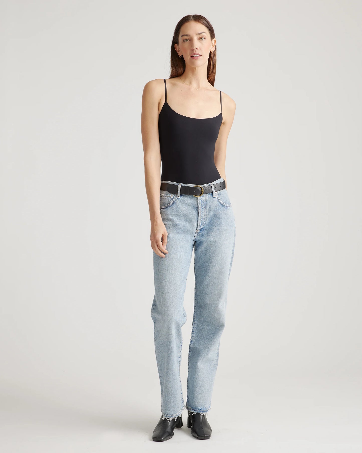 Second Skin Scoop Neck Cami Bodysuit - XS / Black