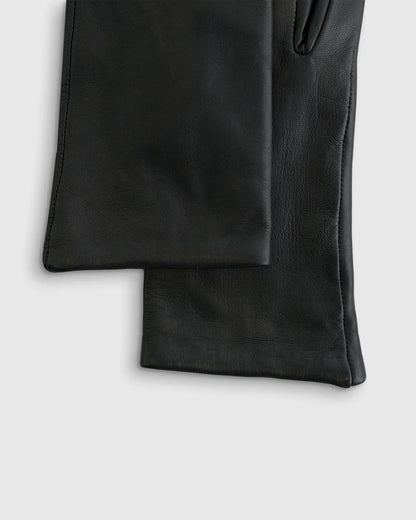 Cashmere Lined Leather Gloves - S / Black