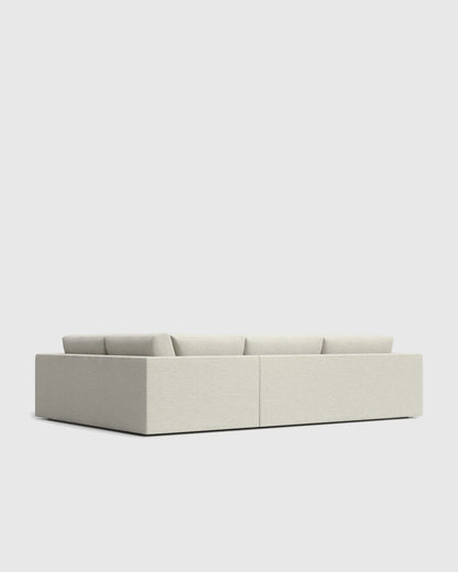 Sierra Curved Arm L Sectional in Performance Basketweave - Right Arm / Fog