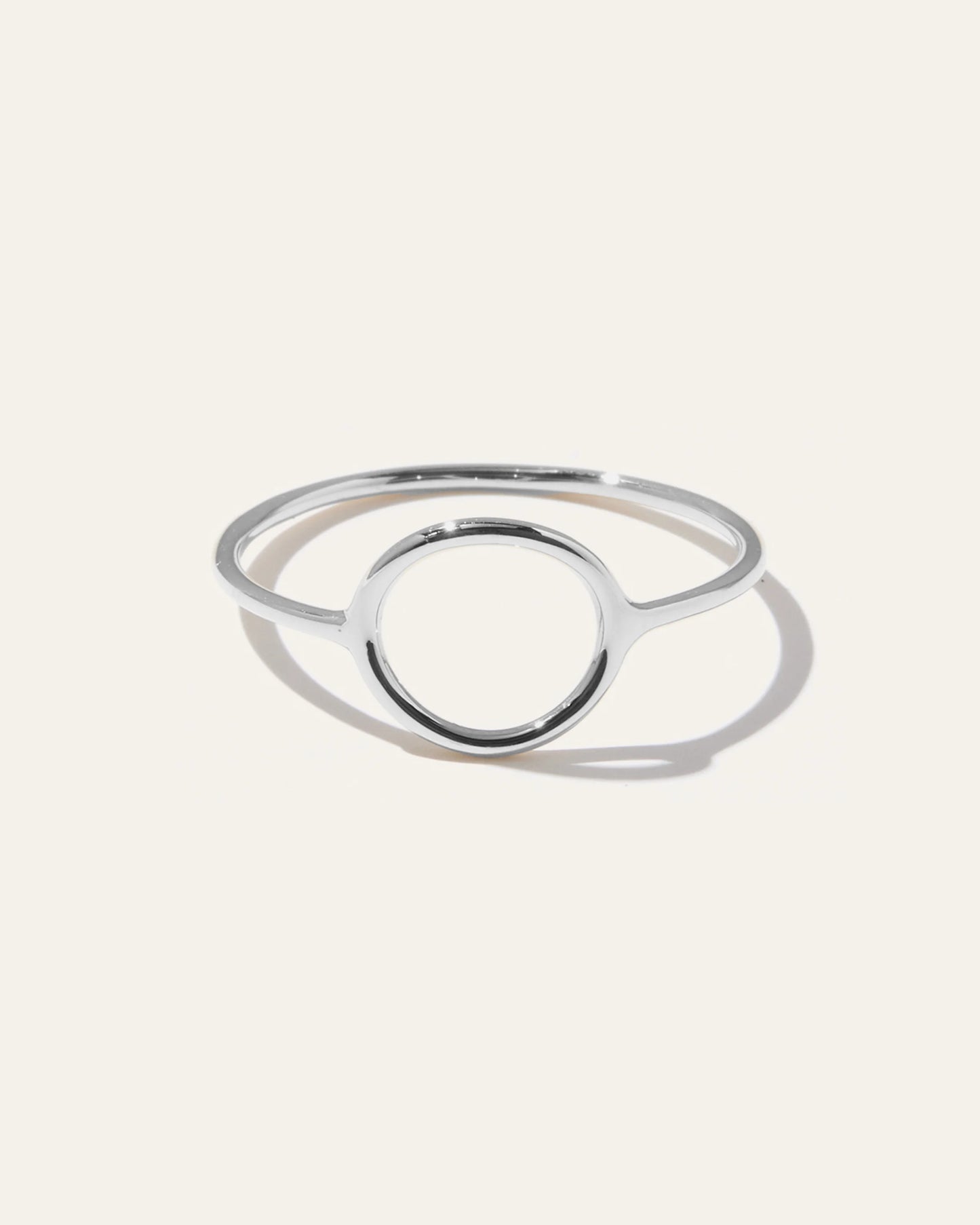 14K Gold Circle Ring - 4 / White Gold