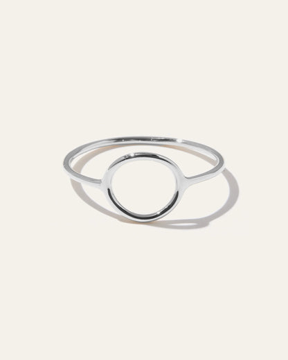 14K Gold Circle Ring - 4 / White Gold