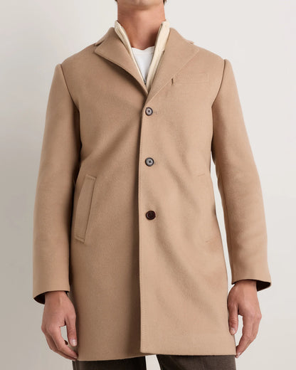 100% Mongolian Cashmere Car Coat - S / Camel