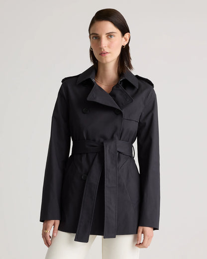 Comfort Stretch Short Trench Coat - XS / Coffee Bean Brown