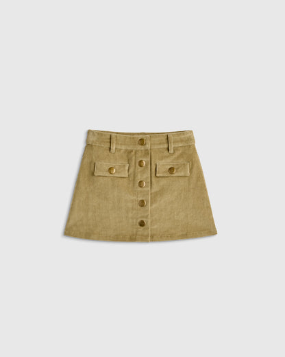 Organic Cotton Stretch Corduroy Skirt - 4T / Dried Herb