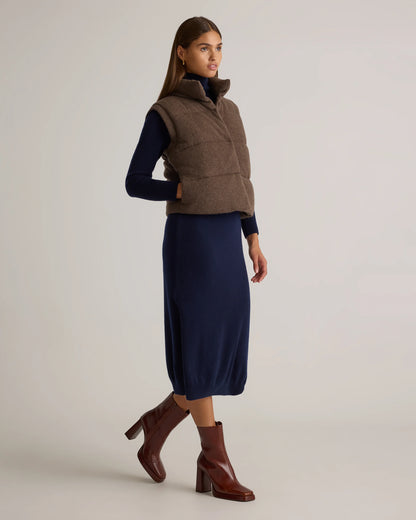 Mongolian Cashmere Puffer Vest - XS / Black