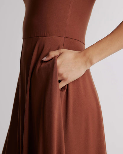 Tencel Jersey Fit & Flare Dress - XS / Dark Olive