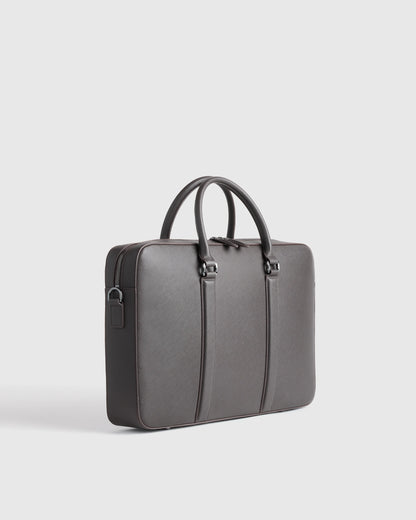 Italian Saffiano Briefcase - One Size / Hickory