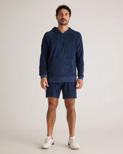 100% Organic Cotton Terry Towel Pullover Hoodie - S / Deep Navy