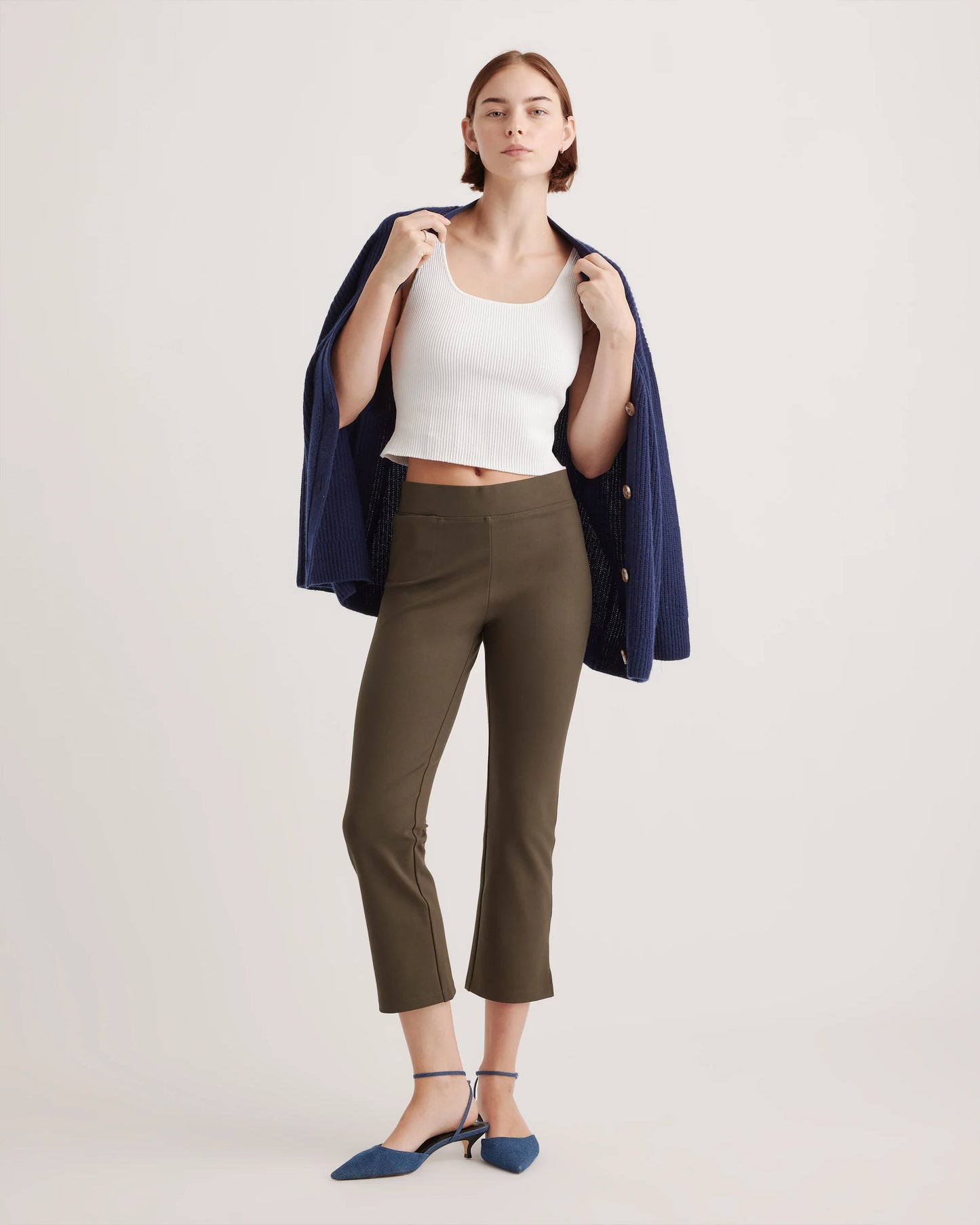 Ultra-Stretch Ponte Kick Flare Pants - XS / Olive