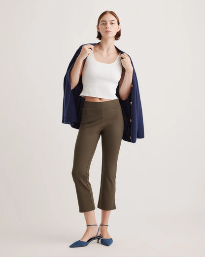 Ultra-Stretch Ponte Kick Flare Pants - XS / Olive
