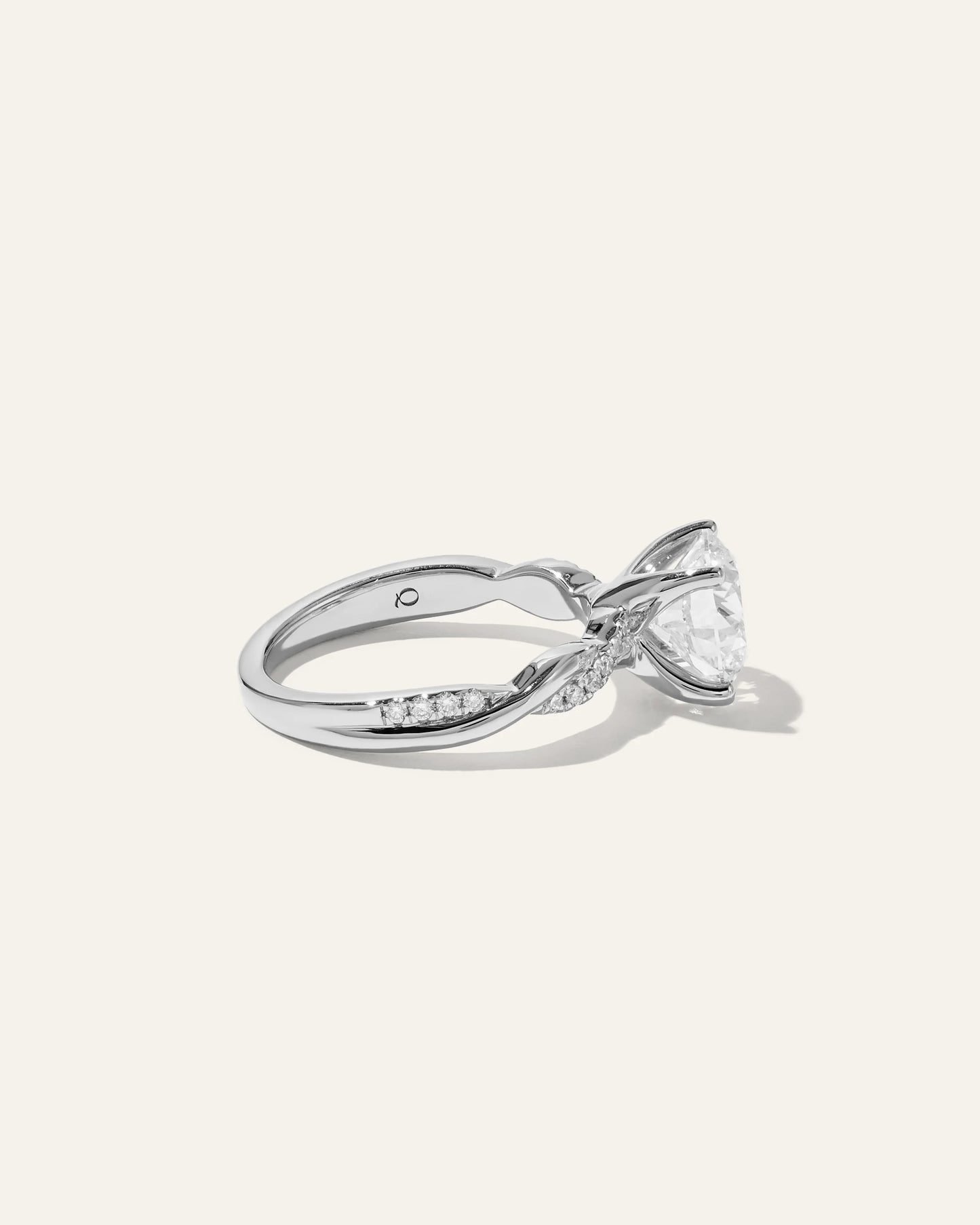 Lab Grown Diamond Round Twisted Engagement Ring - 2.5ct - 4 / Yellow Gold