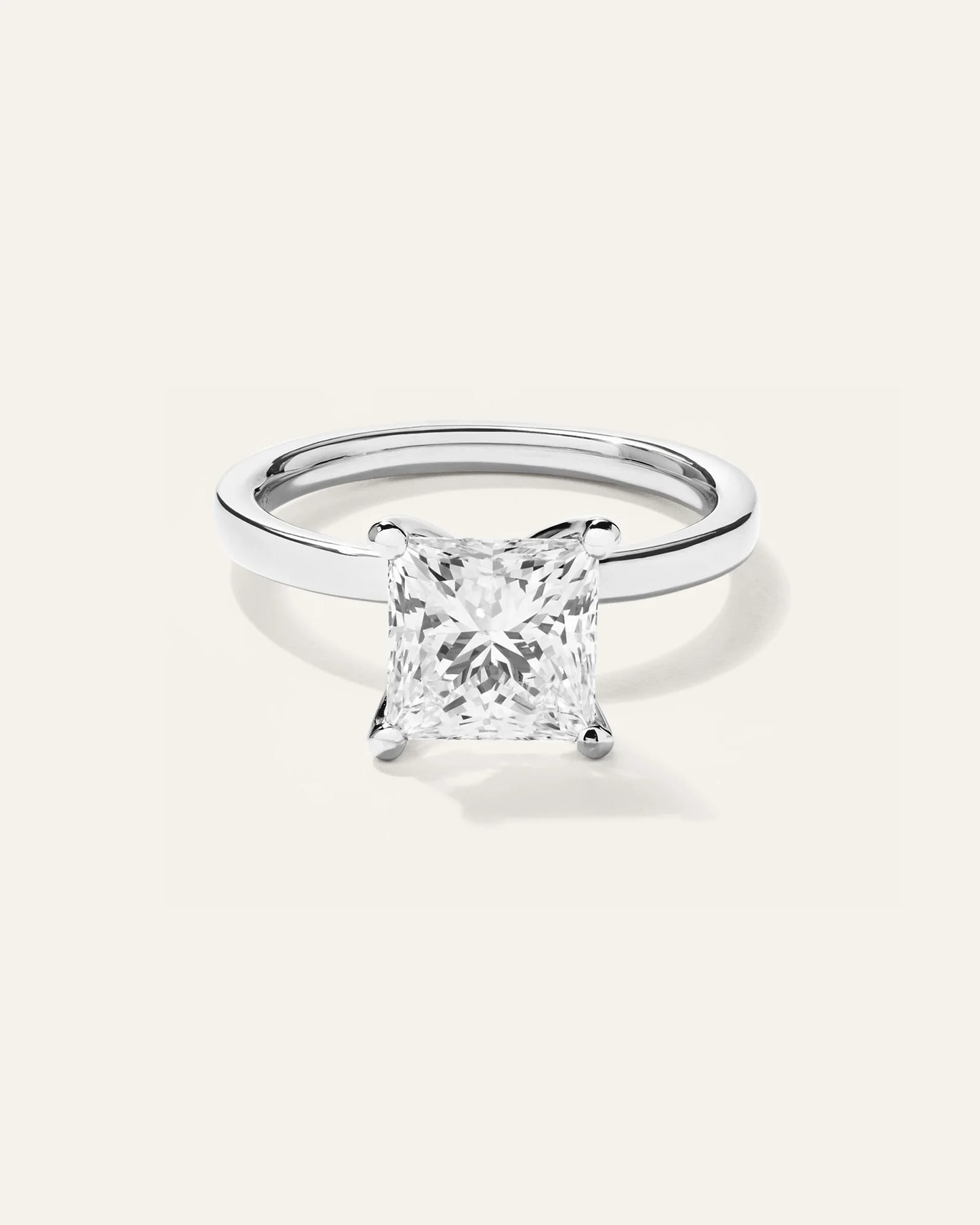 Lab Grown Diamond Princess Comfort Fit Engagement Ring - 2.5ct - 4 / Yellow Gold
