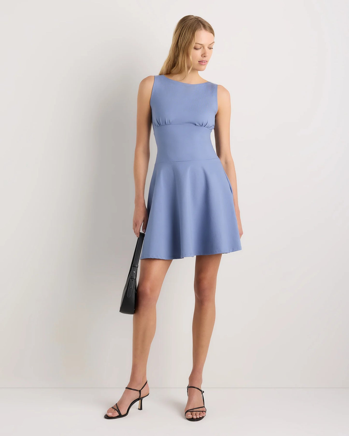 Organic Stretch Jersey Drop Waist Mini Dress - XS / Espresso