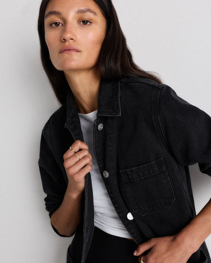 100% Organic Cotton Denim Chore Jacket - XS / Indigo Blue