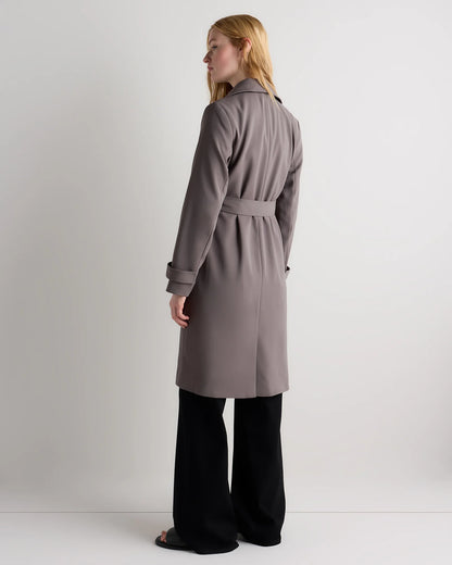 Stretch Crepe Trench Coat - XS / Olive