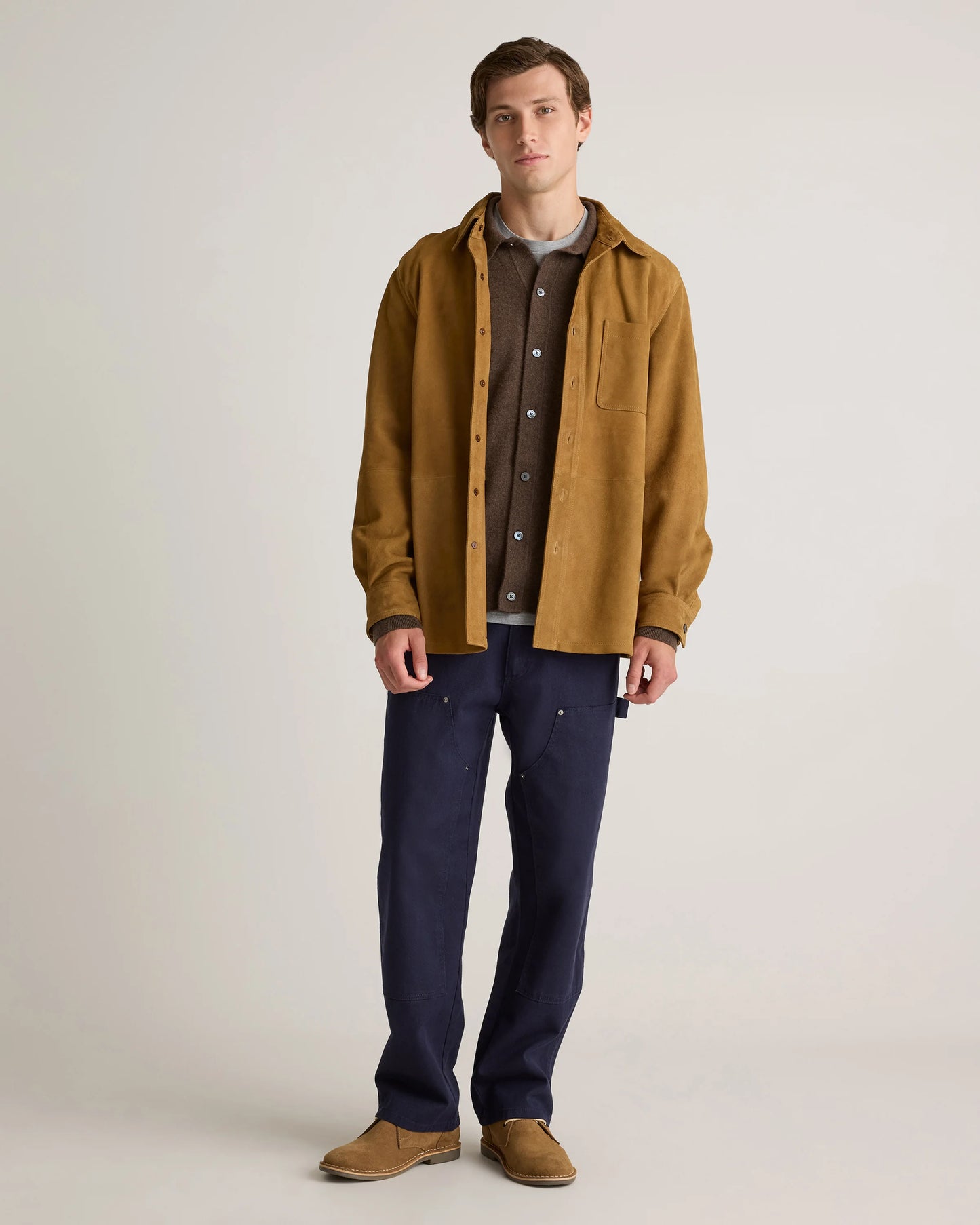 Mongolian Cashmere Button Down Sweater - S / Brown