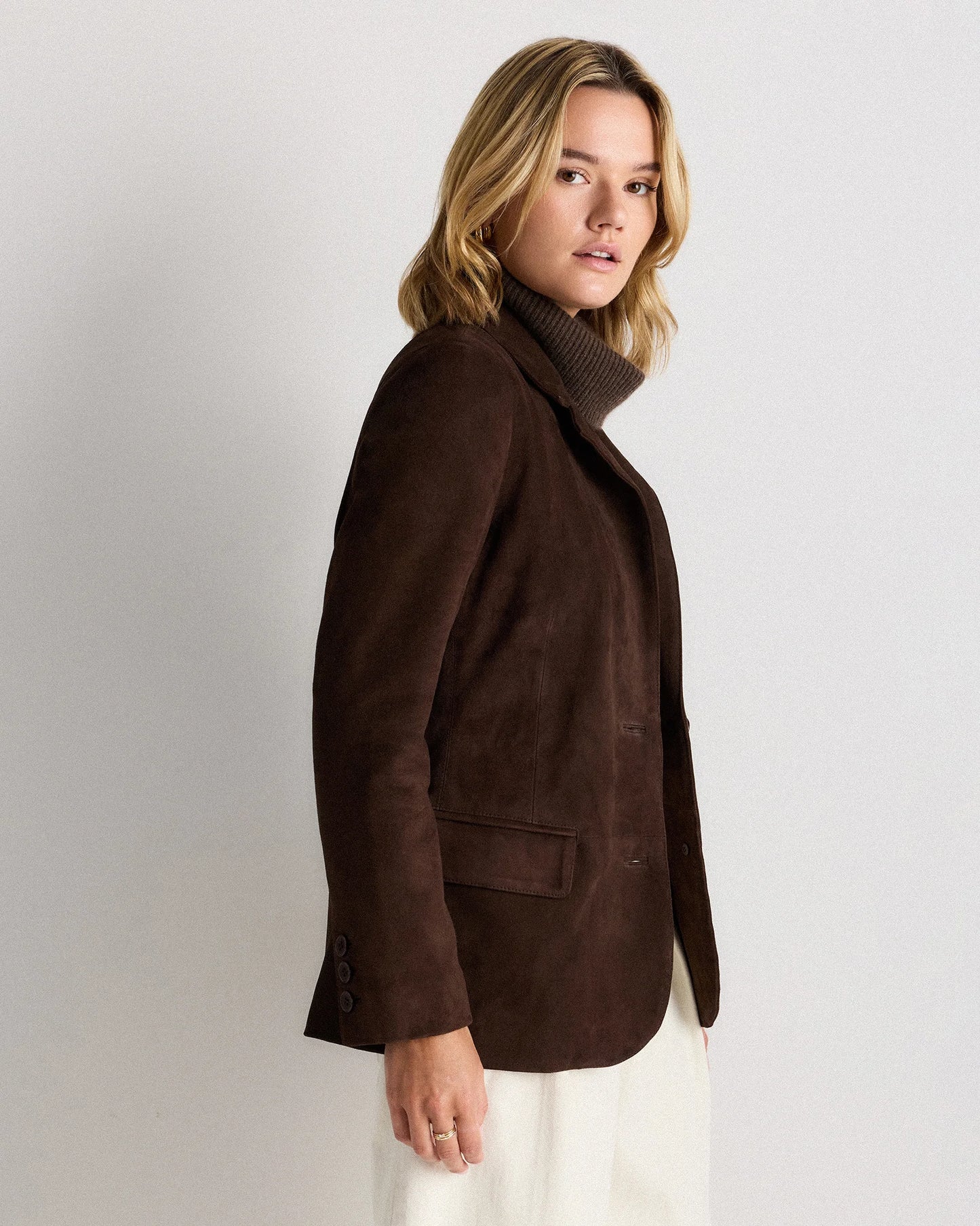 100% Suede Blazer - XS / Espresso Brown