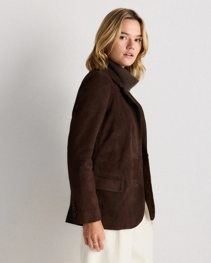 100% Suede Blazer - XS / Espresso Brown