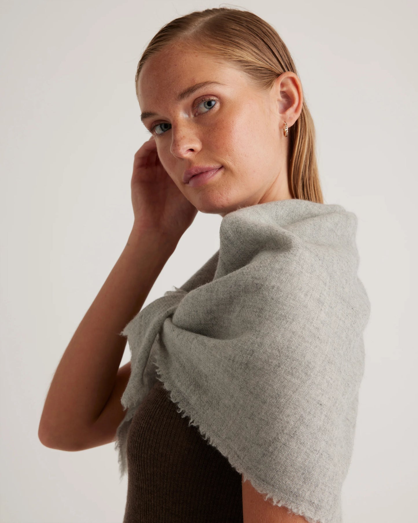 Mongolian Cashmere Square Scarf - One Size / Rich Burgundy