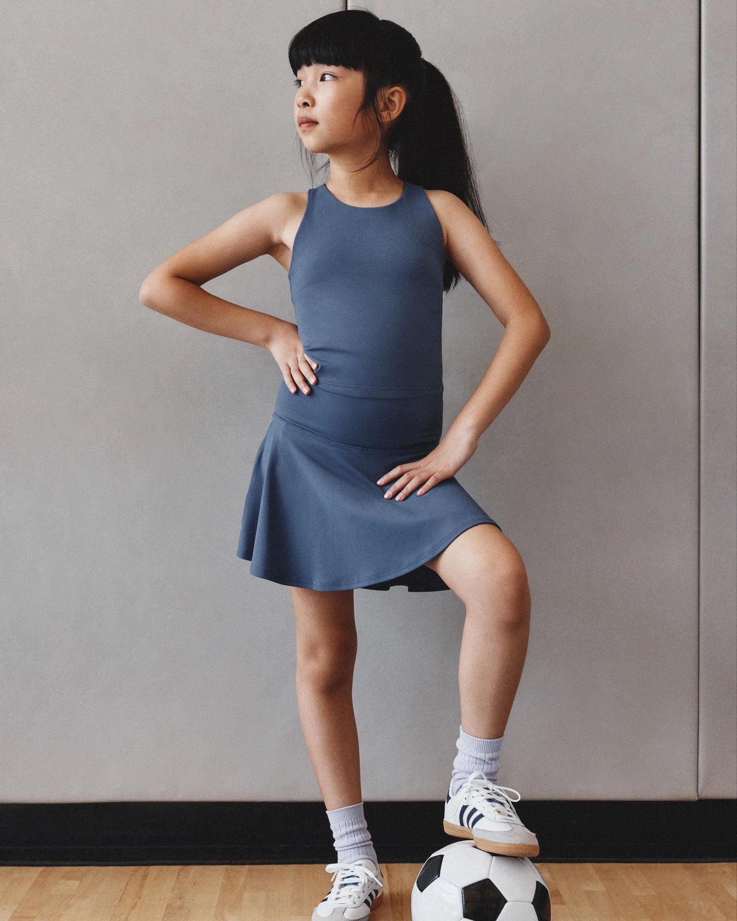 Girls Ultra-Form Fitted Tank - 6 / Storm Blue