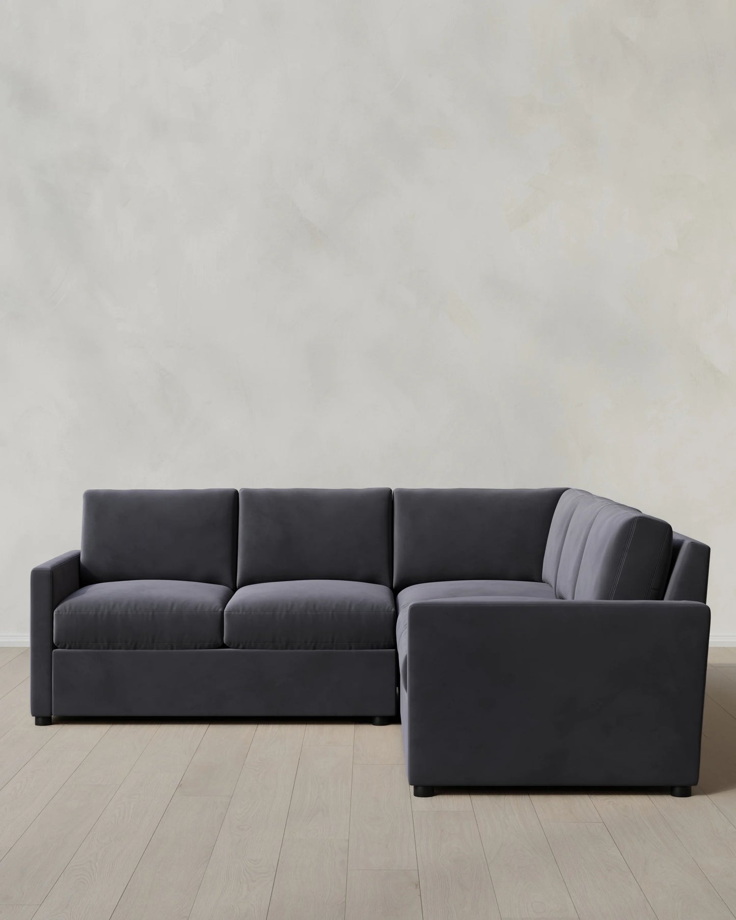 Brennan L Sectional in Performance Velvet - 99x99 / Taupe